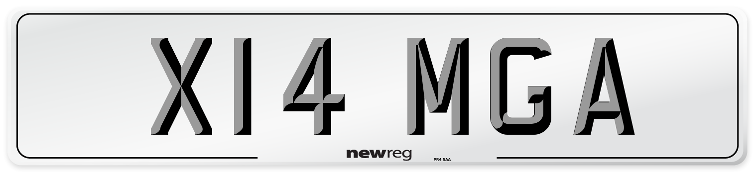X14 MGA Number Plate from New Reg